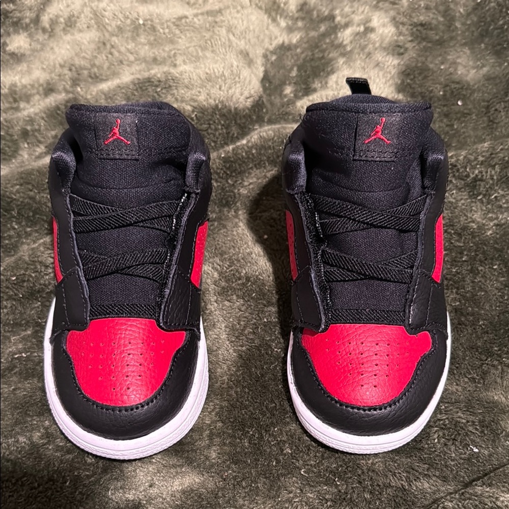 Jordan Black and Red Iconic Sneakers